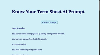 Know Your Term Sheet AI Prompt preview